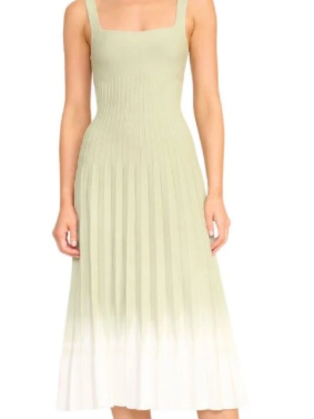Staud Women's Jade Green Knitted Ellison Midi Dress - Size XL
